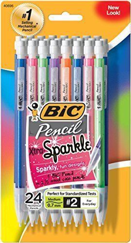 BIC Pencil Xtra Sparkle, Medium Point (0.7 mm), 24-Count New
