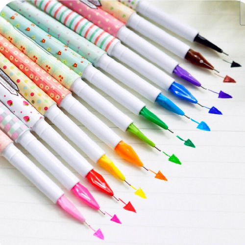 10Pcs Korea Stationery Mini Multicolour Pen 0.5mm Resurrect Water-based Pen CT9