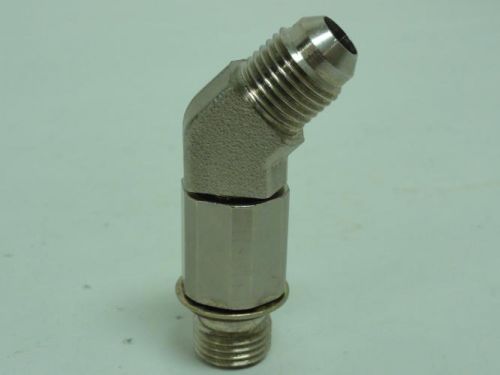 156752 new-no box, parker 6 v5ox-ss ss hydr adaptor elbow 45deg 3/8 jic~3/8 boss for sale