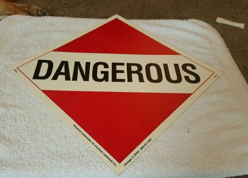 DANGEROUS Placard Sign RED 10.75 inches