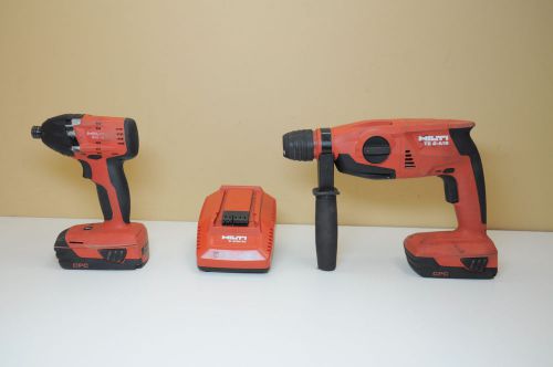 HILTI TE 2-A18 Hammer Dril + SID 18-A Impact Combo Kit w/ 2 Batteries Lithium