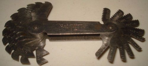 VINTAGE STARRETT NO. 4 SCREW PITCH GAGE 23 LEAVES-HARDENED REGULAR STEEL FINISH