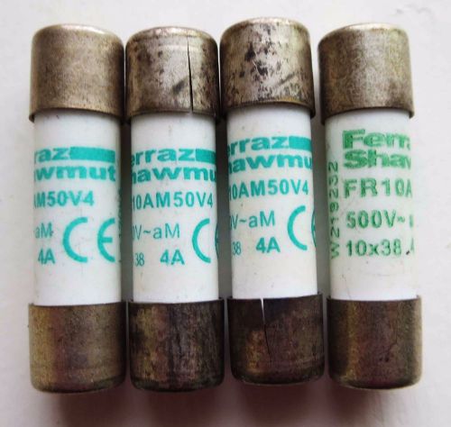 One pc. Ferraz Shawmut Fuse 500V 4 Amp FR10AM50V4 P/N 219232