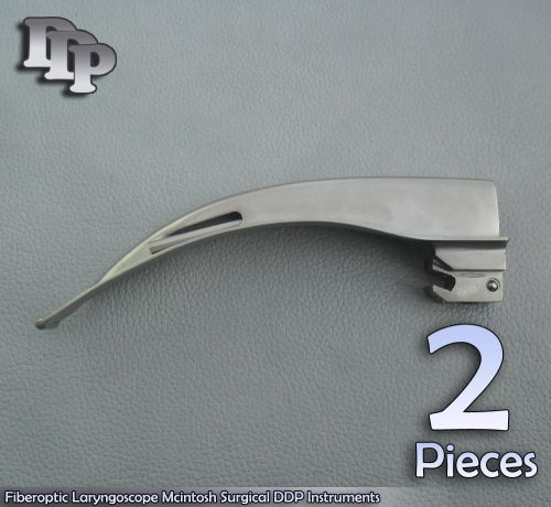 2 Pieces Of Fiberoptic Laryngoscope Mcintosh Blade # 3 Surgical DDP Instruments