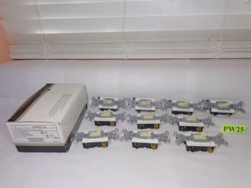 10 LEVITON 54523-2I 3 WAY TOGGLE SWITCH IVORY LOT 20 AMP 120 VOLT COMMERCIAL