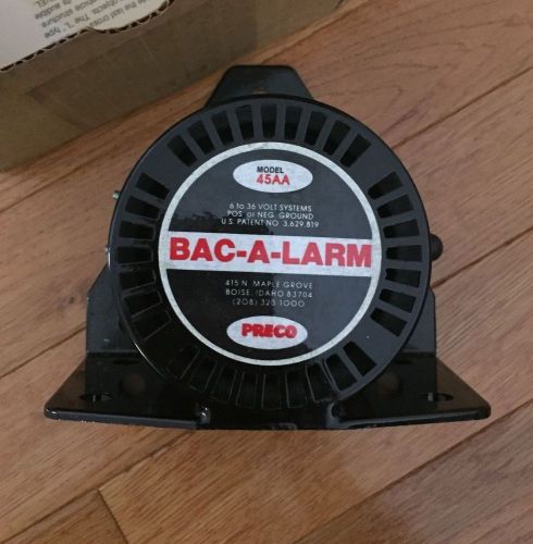 NEW Preco BAC-A-LARM Model 45AA Heavy Duty Univeral Mount Vehicle Back Up Alarm