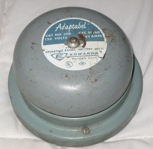 VINTAGE 5.5&#034; EDWARDS ADAPTABEL FIRE ALARM BELL 120 VOLTS