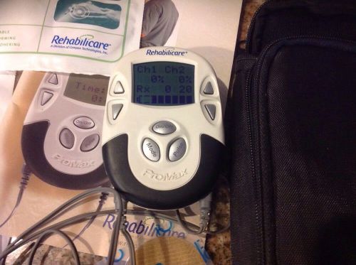 REHABILICARE PROMAX TENS UNIT WITH CASE DIRECTIONS ELECTRODES EUC