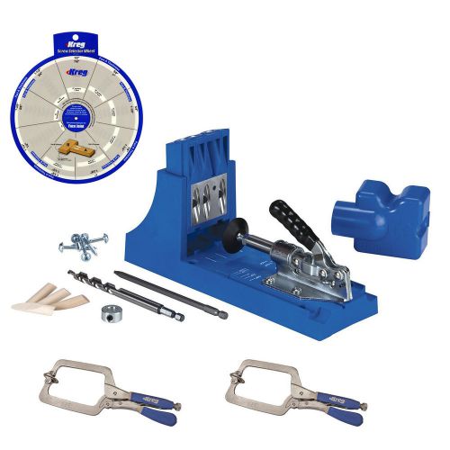 Kreg Jig K4 Pocket Hole System, (2) KHC-LARGE Face Clamps, Screw Selector