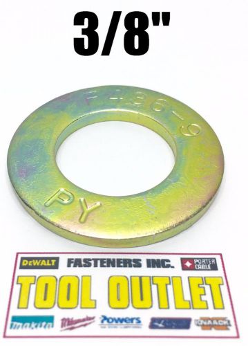 (Qty 7000) 3/8&#034; F436 SAE Grade 8 Yellow Zinc Plated Hardened Flat Washers Bulk