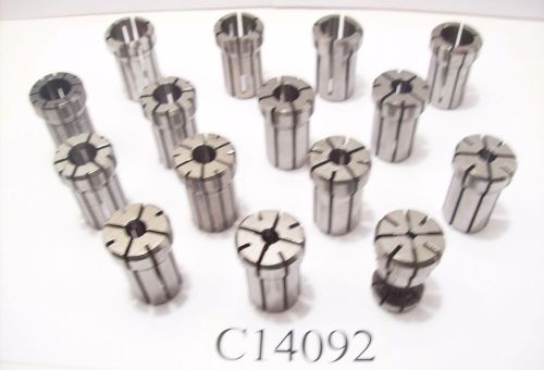 Clean da 180 15 pc collet set, sizes range between 1/8 - 3/4 dia. da180 c14092 for sale