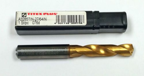 27/64&#034; A3285TIN-27/64IN TITEX DRILL 123019, 55MM LOF, 102MM OAL, 12MM SHANK