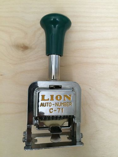 VINTAGE LION C71 NUMBERING MACHINE STAMPER (6) WHEELS NEW L@@K