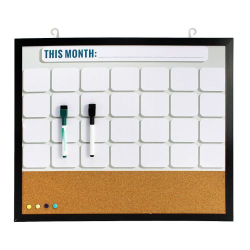 Dry erase calendar with cork board