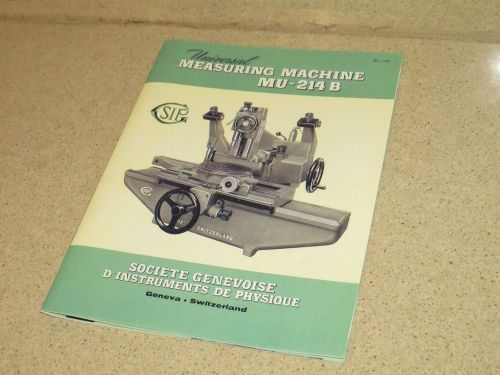 ++ SIP UNIVERSAL MEASURING MACHINE MU-214 B MANUAL NO 1140 (SIP1)