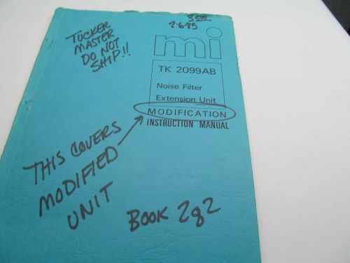 MARCONI TK 2099AB  MODIFICATION  MANUAL,9/74,  SCHEMATICS, PARTS LISTS