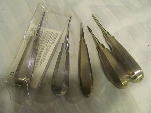 group of dental tools, elevators? spiral file, new J&amp;J gouge #4