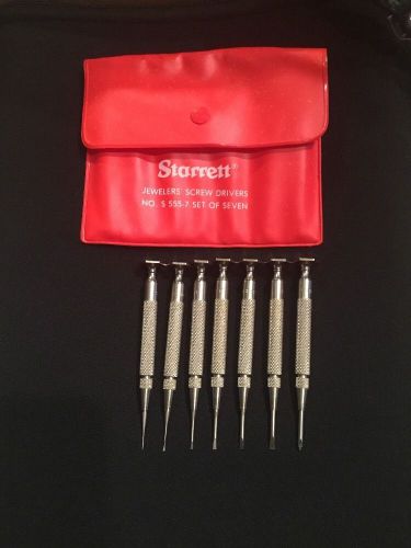 Starrett jewelers screw driver set S 555-7, 7 drivers, USA