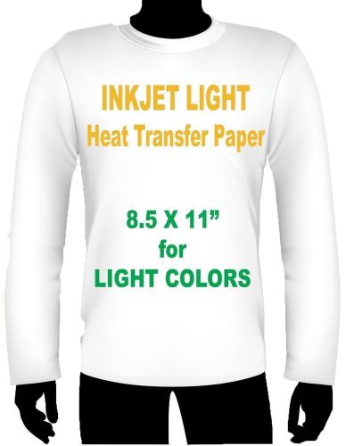 INKJET IRON ON HEAT TRANSFER PAPER LIGHT 2000 PK 8.5X11