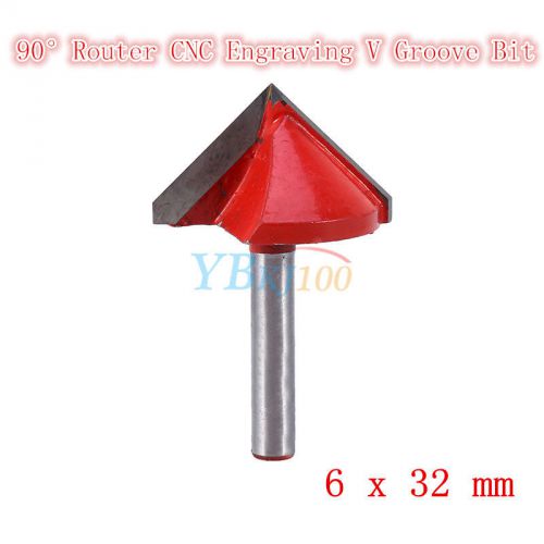 90°ROUTER CNC ENGRAVING 3D V GROOVE BIT 6mm x 32mm