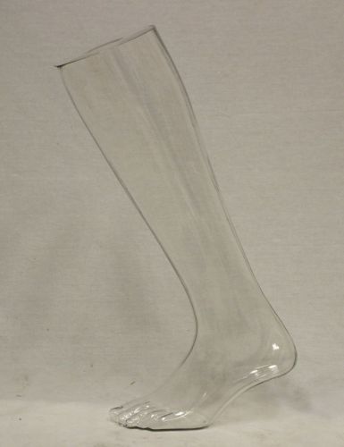 19&#034; TALL MALE MANNEQUIN FOOT CLEAR SEE THROUGH COLOR FREE STANDING (XRLR10)