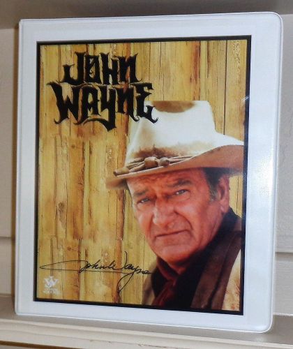 JOHN WAYNE NOTEBOOK BINDER. 3 RING BINDER. AUTOGRAPH, SCRAP BOOK. PHONE BOOK.