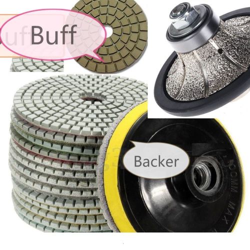 3/8&#034; 3/4&#034; rounover diamond router 4&#034; polishing pad granite glaze buff concrete for sale