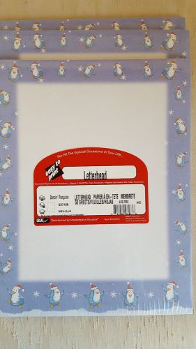 Dancing Penguins Christmas Letterhead Stationery Printer Paper 50 Sheets