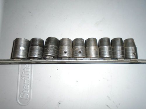 Snap-On 9 Pc. 1/2&#034; Dr. Impact Metric Shallow Socket Set 10-18 MM