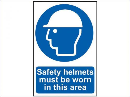 Scan - safety helmets must be worn in this area - pvc 200 x 300mm for sale