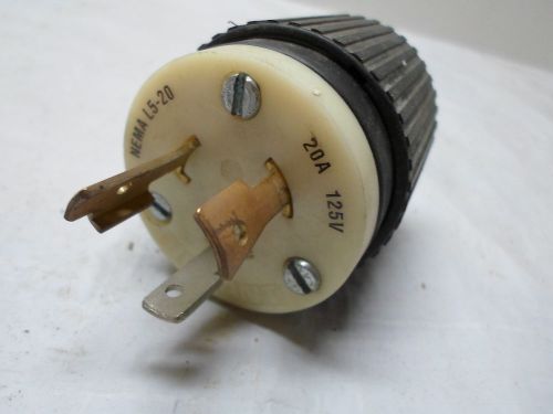 Used: bryant male plug 20a 125v nylon nema l5-20 for sale