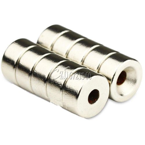 10PCS N50 Small Disc Rare Earth Neodymium Magnets 10 x 5mm Ring Hole 3mm Magnet