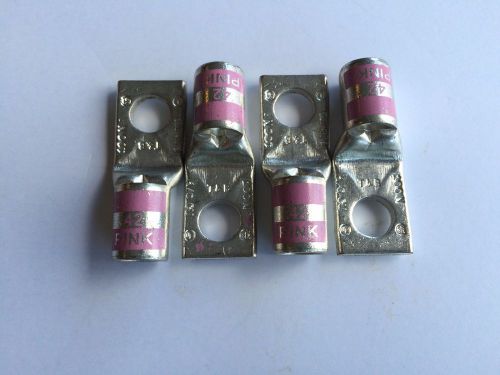 T&amp;B #42 Pink Compression Terminals 1 Hole 1/0 cu Lot of 4