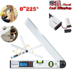 0~225° Digital Electronic LCD Angle Finder Goniometer Protractor Gauge Ruler US