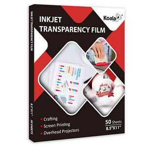 Koala Transparency Clear Film for Inkjet &amp; Laser Printers 50 Sheets 8.5x11 Craft
