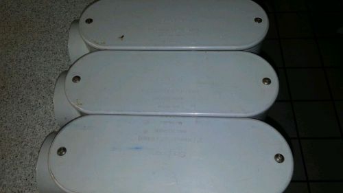 Lot of 3, Scepter LB PVC Conduit Body SLB-80 Size 3&#034; New Surplus