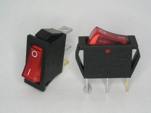 5pcs Rocker Switch 3connects 2ways red light DIY Power