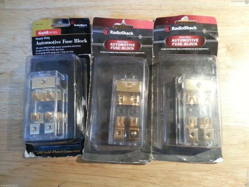 NEW RadioShack Set X3 Heavy Duty Automotive Fuse Block 24K Gold Plate Connectors