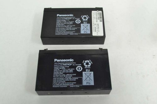 LOT 2 NEW PANASONIC LC-R067R2P VALVE REGULATED 6V 7.2AH 20HOUR BATTERY B355265