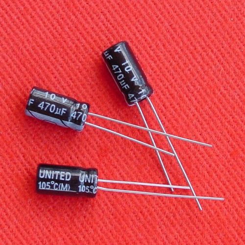 -- 10x 470uF 10V United Electrolytic Capacitor +105C HKe