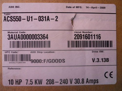 ACS550-U1-031A-2 - ABB AC Drive - NEW IN BOX - ACS550U1031A2