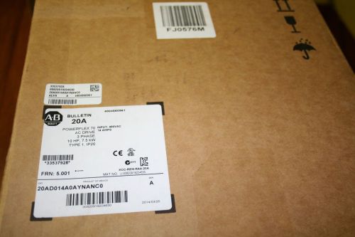 NEW Allen Bradley 20AD014A0AYNANC0 /A PowerFlex 70 AC Drive 480V 14A 10HP