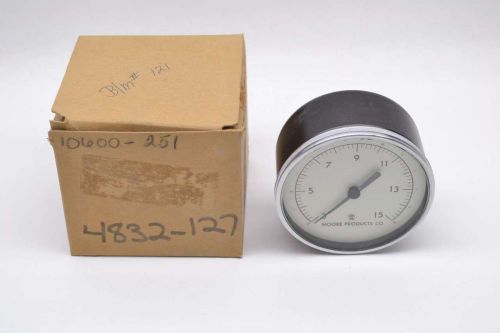 NEW MOORE 10600-251 0-15PSI 3-1/2 IN 1/4 IN NPT PRESSURE GAUGE B477451