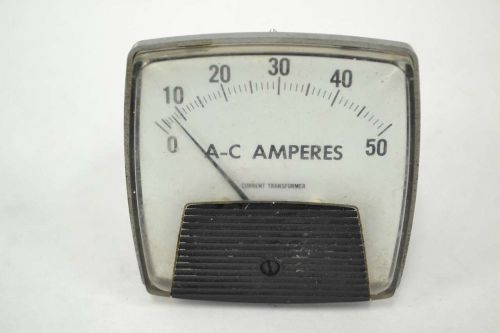 GENERAL ELECTRIC GE 50-250340LSNT1 0-50A AMP AC AMPERES AMMETER METER B341758