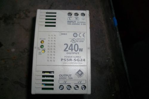 Idec PS5R-SG24 Power Supply 24VDC, 10A, 240W / 100-240VAC, 3.5A