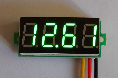 3 wire digital volt meter panel mount green led for sale