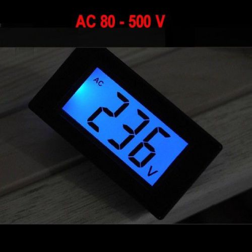 Ac 80-500v 3 1/2  blue lcd digital voltage volt meter 110v 220v 380v selfpower black for sale