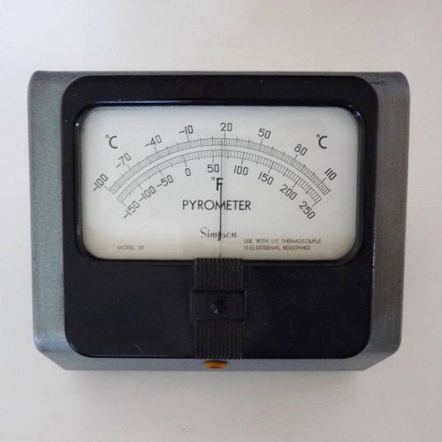 VINTAGE ANALOG PYROMETER PANEL METER ELECTRONICS TEMPERATURE GAUGE