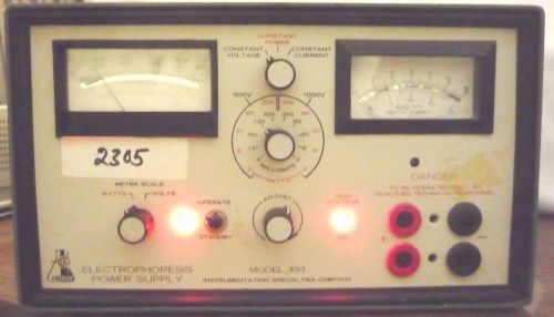 I.S.C.O.#493- ELECTROPHORESIS CONSTANT VOLTAGE/CURRENT POWER SUPPLY(ITEM # 2305)