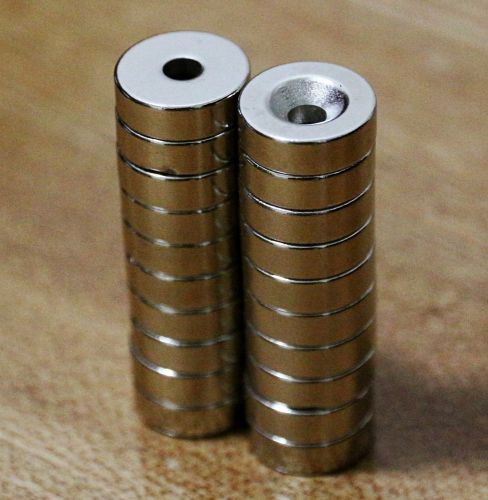 20pcs n50 15mm x 5mm 4mm-hole inch round neodymium permanent magnets d15x5-4 mm for sale